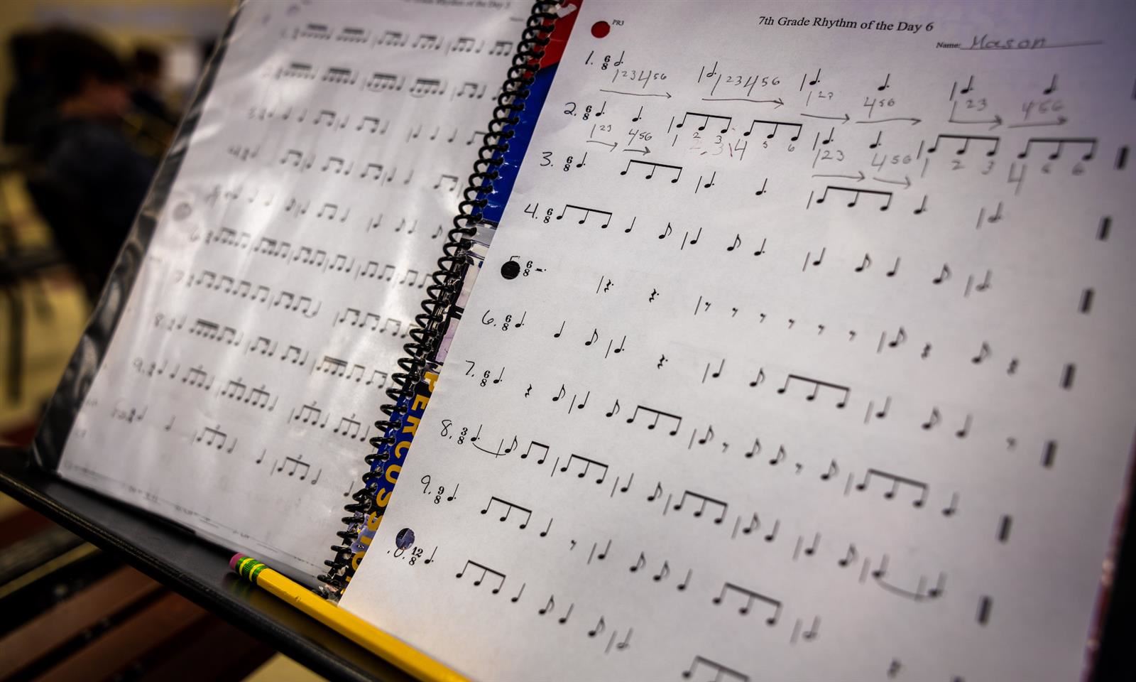 Music sheet on podium
